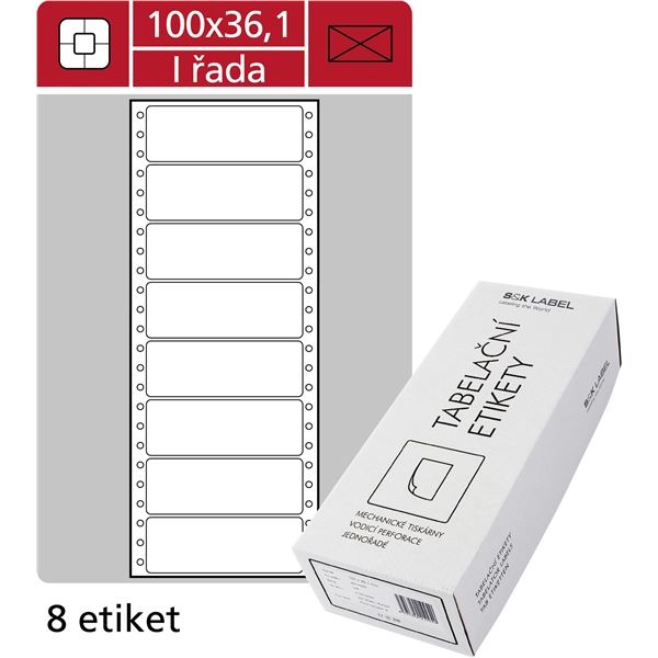 Tabellarische einzeilige Etiketten, 100 x 36,1mm, 4000 Stück