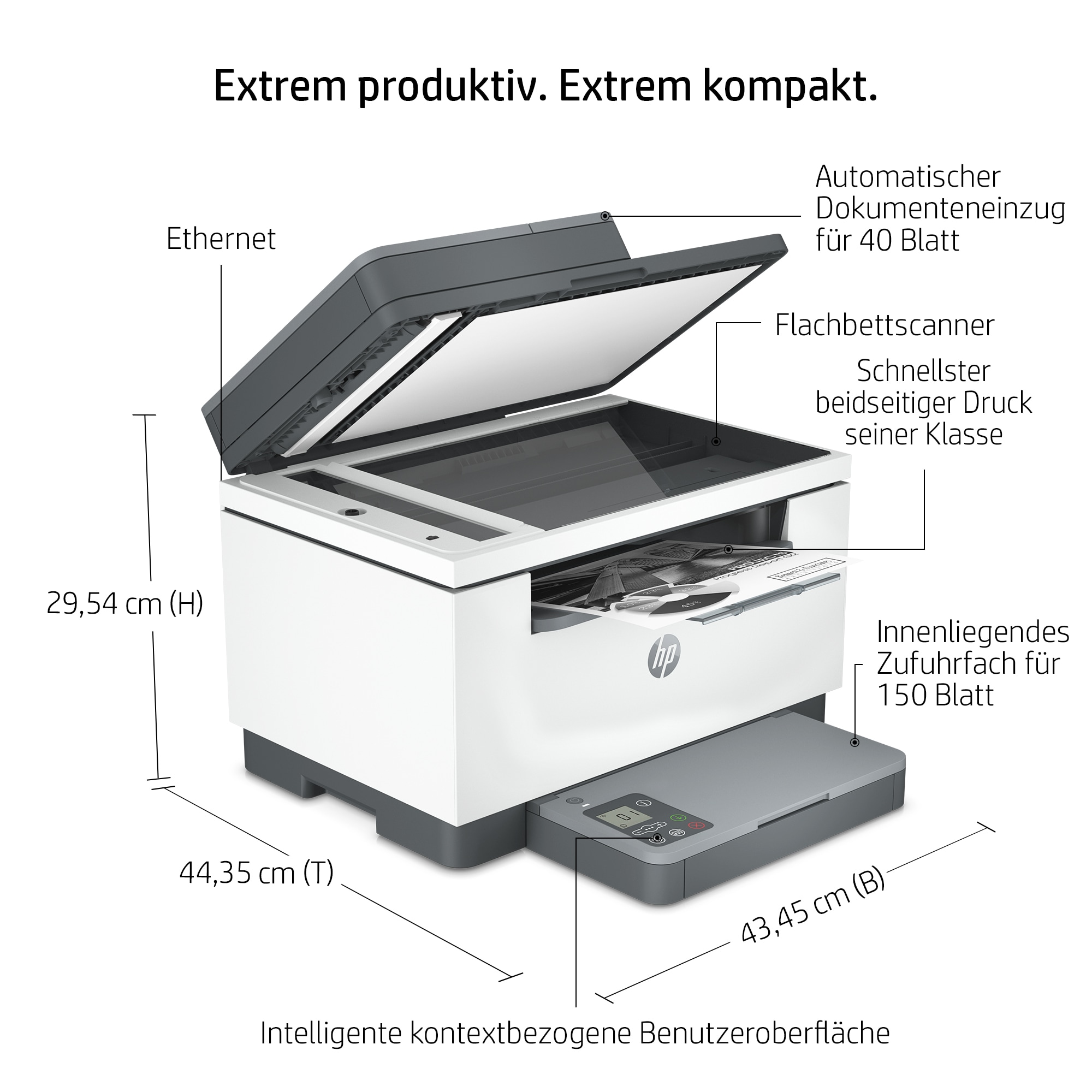 HP LaserJet MFP M234sdn Drucker, Drucken, Kopieren, Scannen, Scannen an E-Mail; Scannen an PDF; Kompakte Größe; Energieeffizient; Schneller beidseitiger Druck; ADF für 40 Blatt