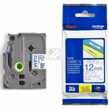 Brother Schriftbandkassette blau/transparent (TZE-133)