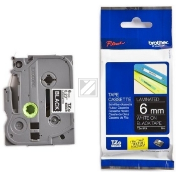 Brother Schriftbandkassette weiß/schwarz (TZE-315)