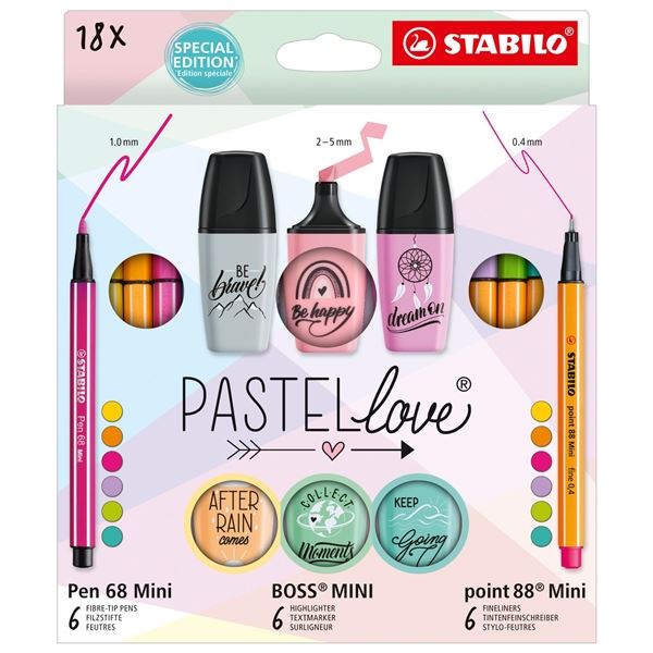 Kreativ-Set STABILO Pastellove, Satz mit 18 Teilen