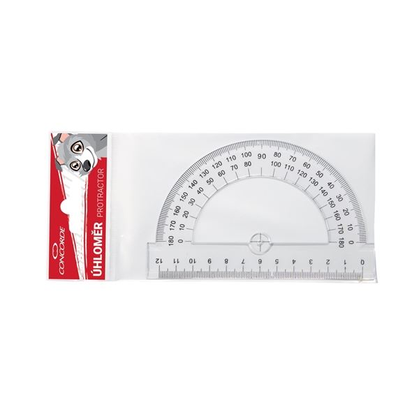 Concorde Winkelmesser, 12cm, Scharnier, transparent