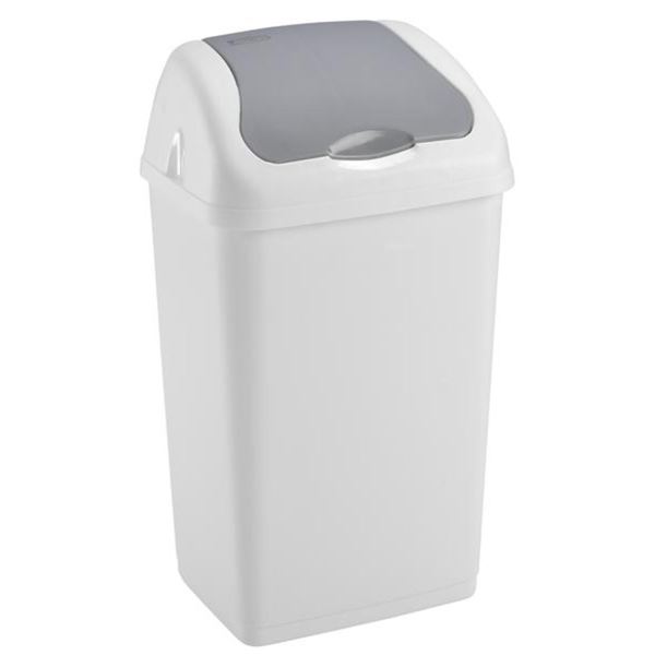 Abfallbehälter Heidrun - Kipper, grau/weiß, 35 l