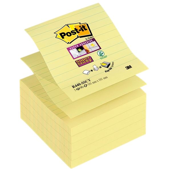 3M™ Post-it® stark haftende Z-Flocken R440, hellgelb