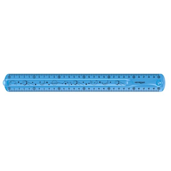 Lineal KEYROAD Flexi 30 cm, flexibel, blau