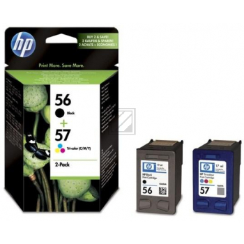 HP Tintendruckkopf cyan/magenta/gelb, schwarz HC (SA342AE, 56, 57)