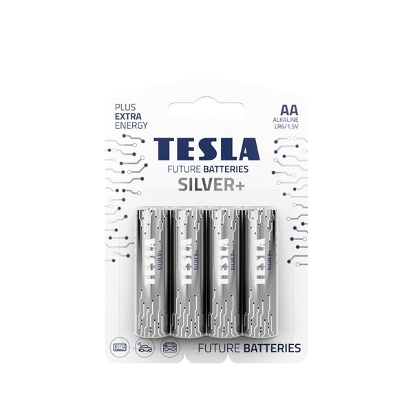 Alkalibatterien Tesla SILVER+ LR6, Typ AA, 4 Stück