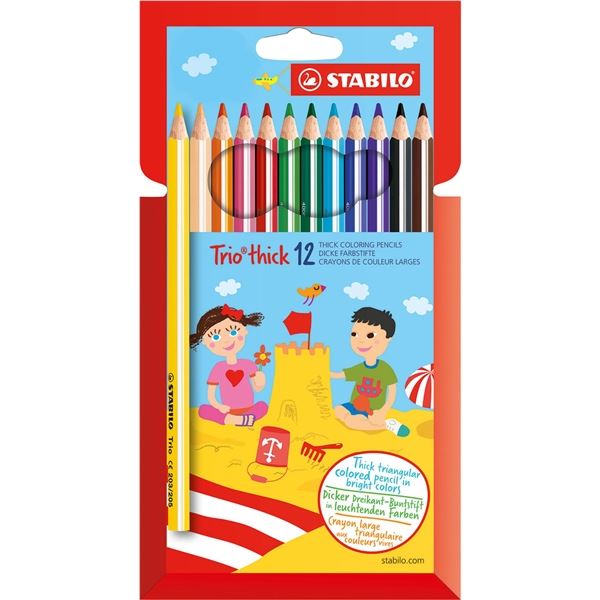 Stabilo Trio® dicke Buntstifte, dreieckig, 12 Farben