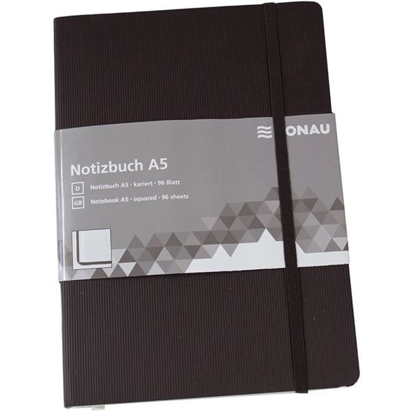 DONAU Notizbuch, A5, quadratisch, schwarz