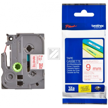 Brother Schriftbandkassette rot/weiß (TZE-222)