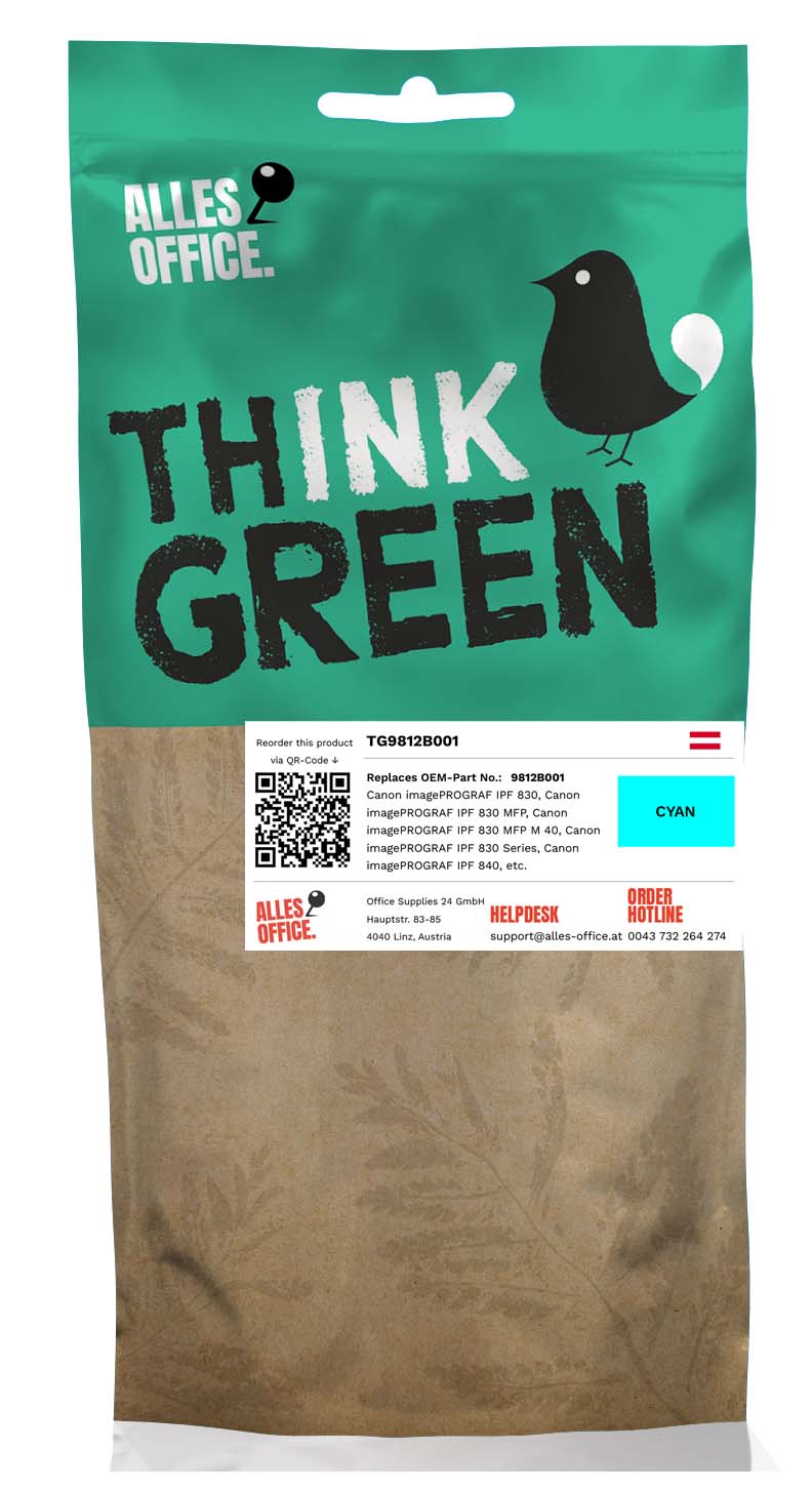ThinkGreen Canon 9812B001 / PFI-307C Tinte cyan
