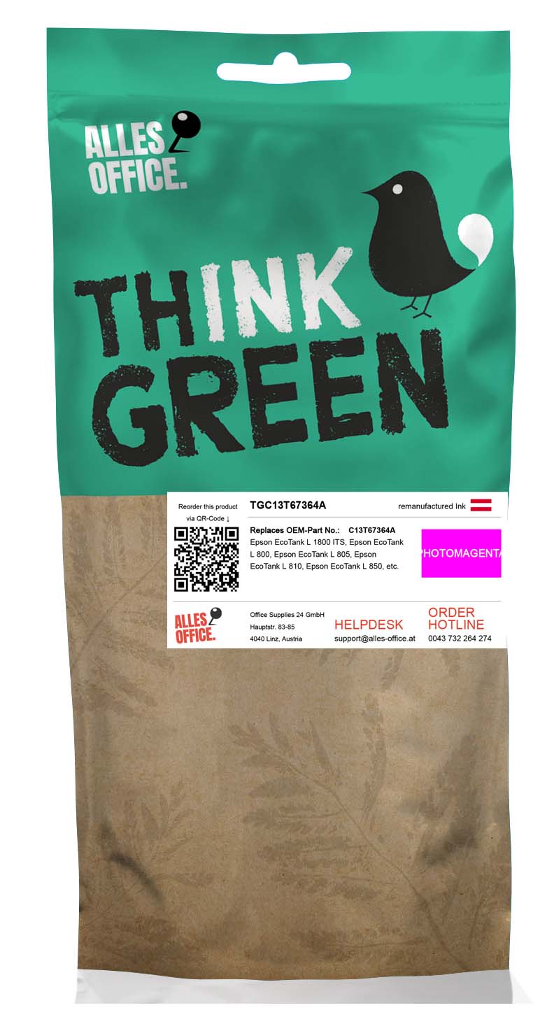 ThinkGreen Epson C13T67364A / T6736 Tinte magenta foto