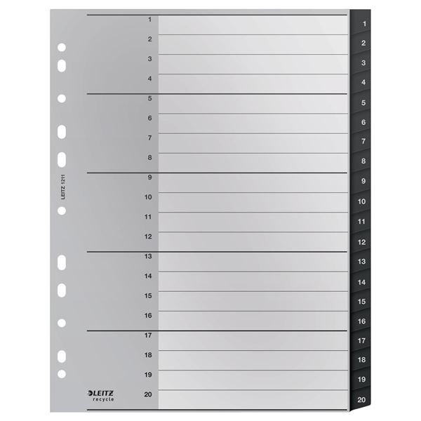 Leitz RECYCLE-A4, eco, Satz 1-20, grau