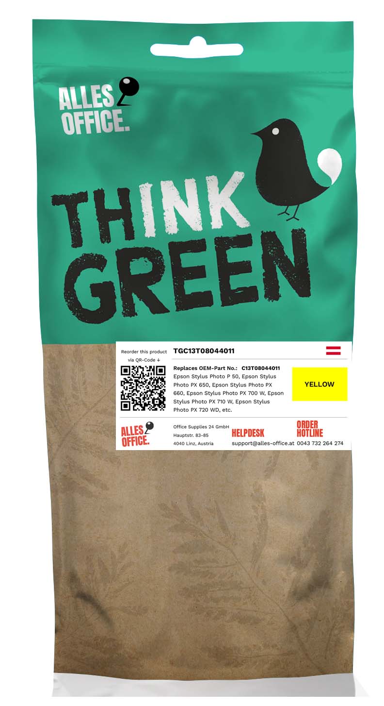 ThinkGreen Epson C13T08044011 / T0804 Tinte gelb
