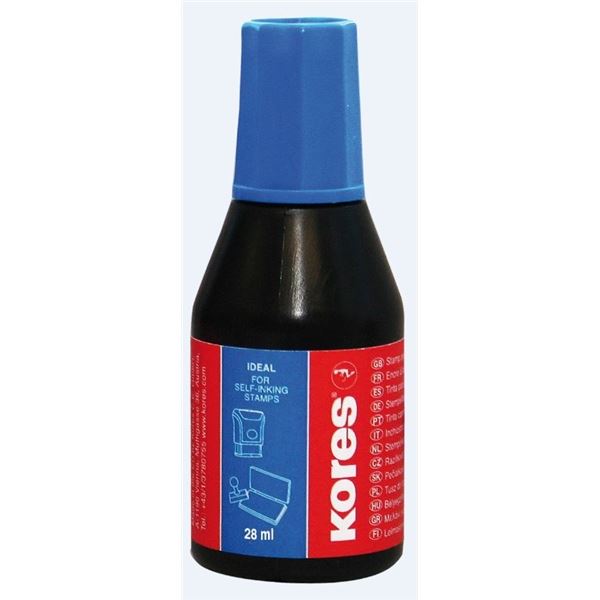 Kores Stempelfarbe, 28 ml, blau