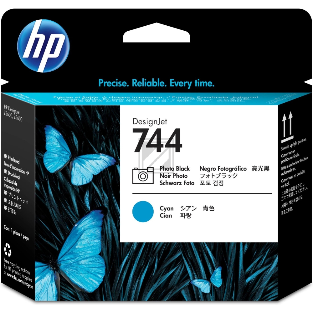 HP Tintendruckkopf schwarz, cyan (F9J86A, 744)