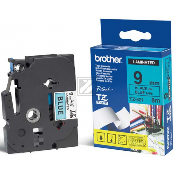 Brother Schriftbandkassette schwarz/blau (TZE-521)
