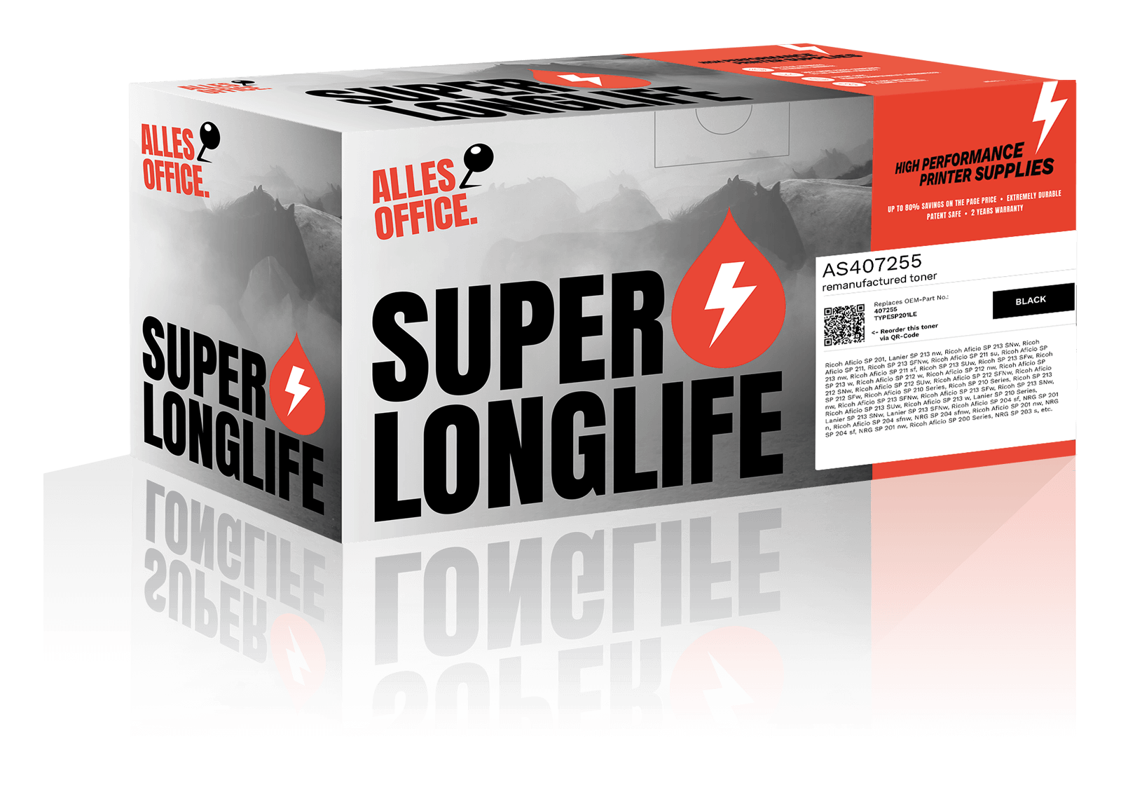 Superlonglife Ricoh 407255 / TYPESP201LE Toner schwarz