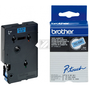Brother Schriftbandkassette schwarz/blau (TC-591)