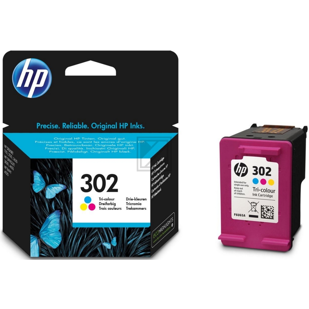 HP Tintendruckkopf cyan/magenta/gelb (F6U65AE, 302)