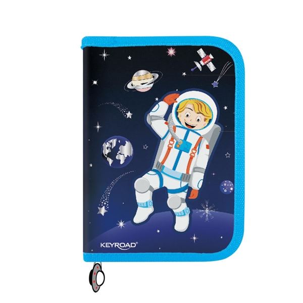 Federmäppchen KEYROAD 1 Ebene, 1 Klappe, 29 Stück, Astronaut