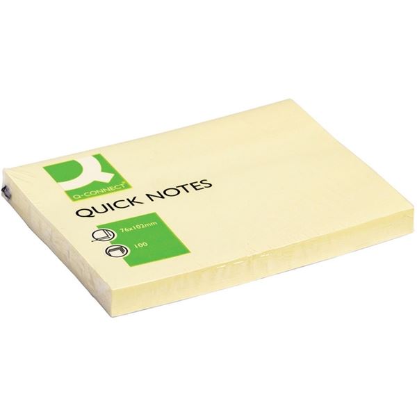 Selbstklebeblock Connect QUICK, 75 x 100 mm, gelb, 100 Blatt