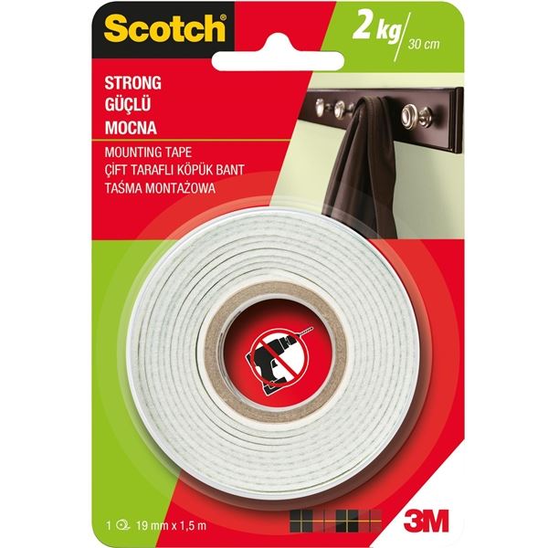 Scotch Montageband, doppelseitig, 19 mm x 1,5 m