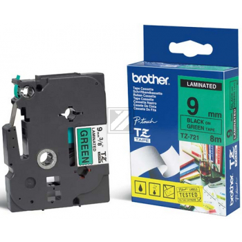 Brother Schriftbandkassette schwarz/grün (TZE-721)