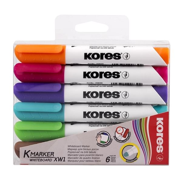 Whiteboard-Marker Kores, Satz mit 6 Farben