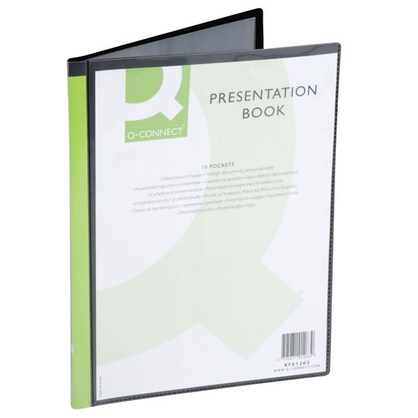 Katalogbuch Q-Connect - A4,10 Fächer,schwarz,1Stück