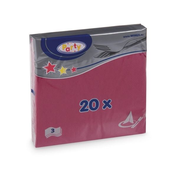 Papierservietten dreilagig, burgunderrot, 20 Stück