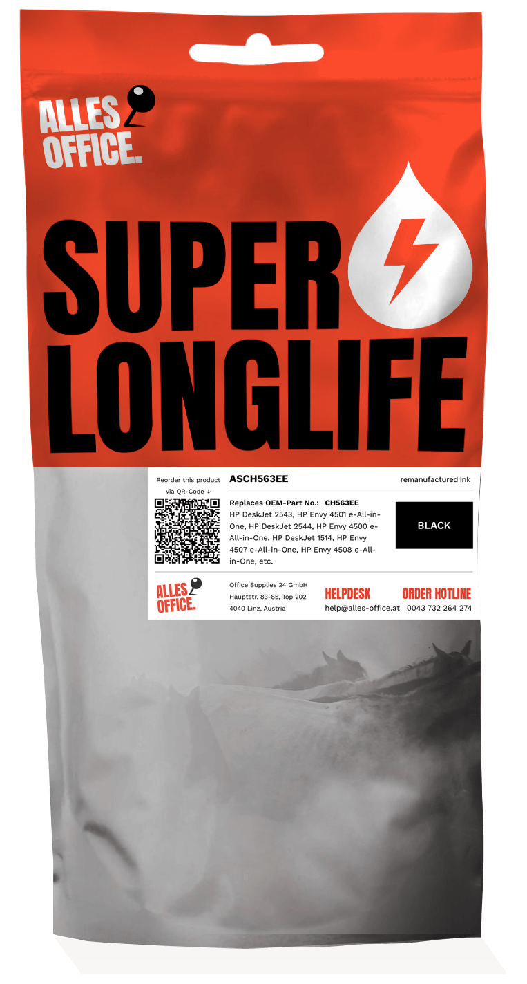 Superlonglife HP CH563EE / 301XL Tinte schwarz