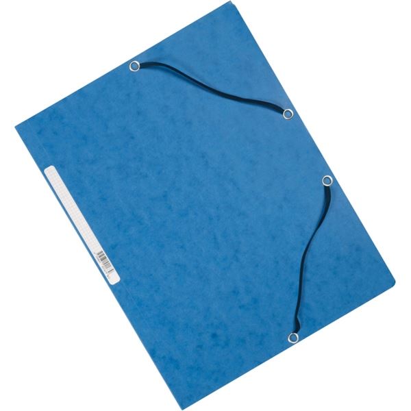 Platten mit Laschen und Gummi Q-Connect, blau