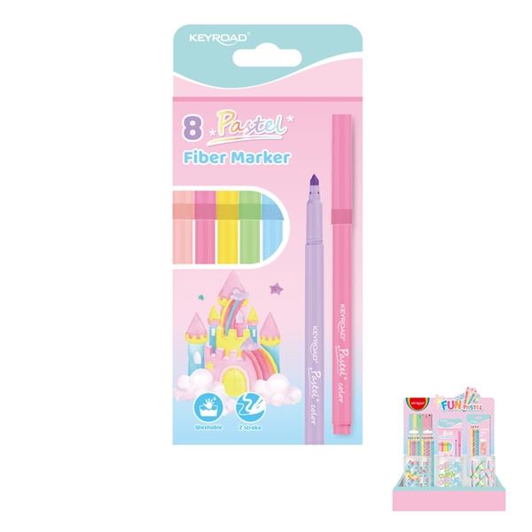 KEYROAD Marker, Satz mit 8 Pastellfarben