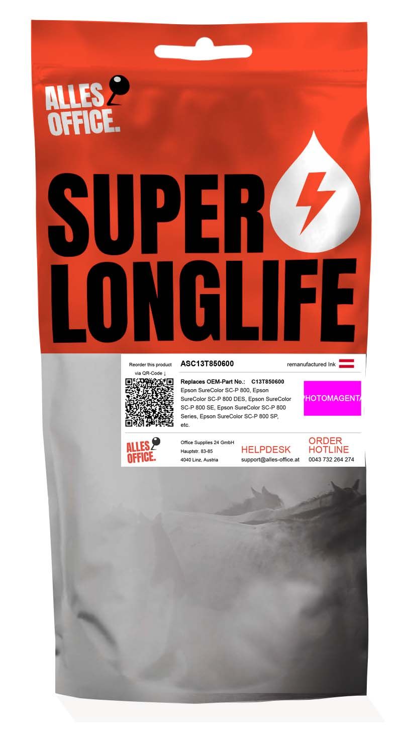 Superlonglife Epson C13T850600 / T8506 Tinte magenta foto