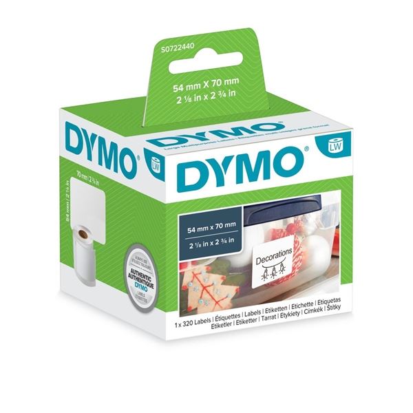 Papieretiketten Dymo LW, 70 x 54 mm, weiß, 320 Stück