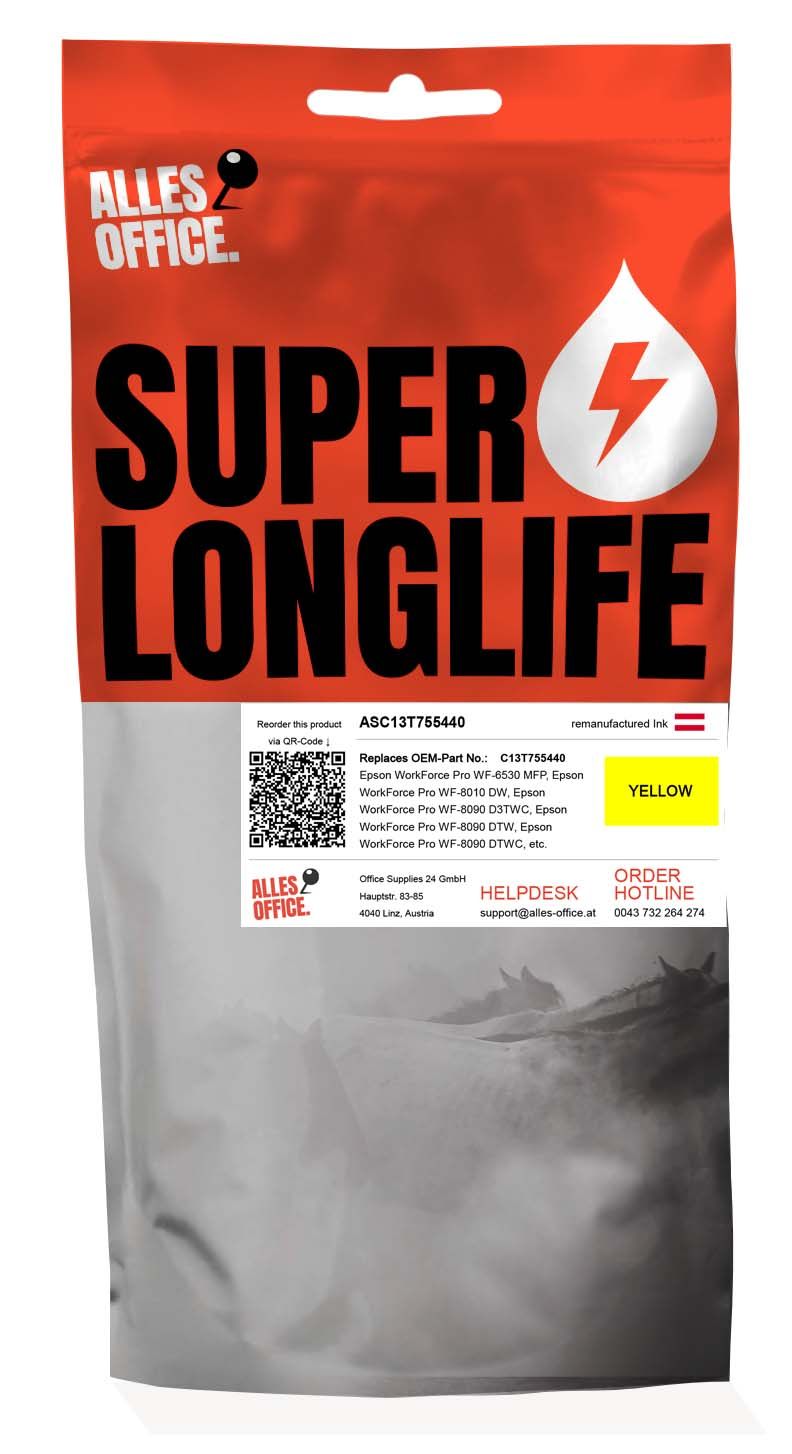 Superlonglife Epson C13T755440 / T7554 Tinte gelb