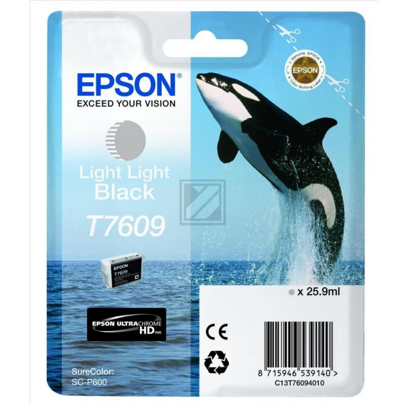 Original Epson C13T76094010 / T7609 Tinte schwarz hell hell