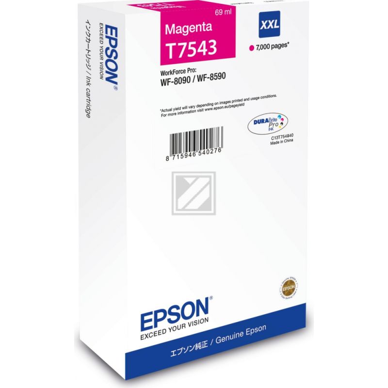 Original Epson C13T75434N / T7543 Tinte magenta