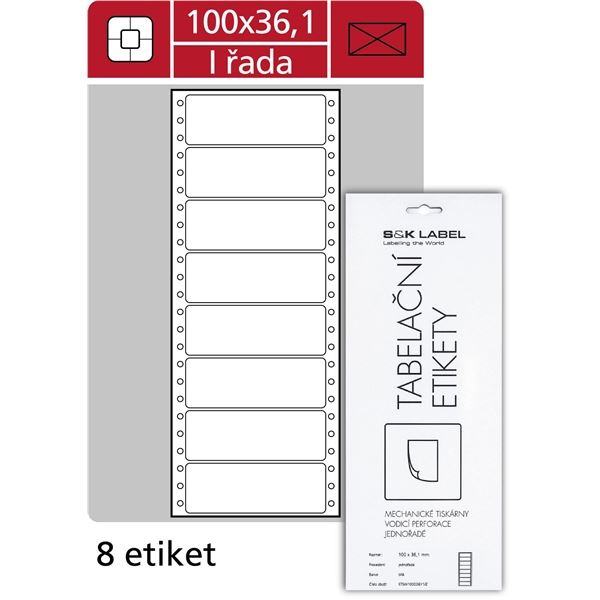 Tabellarische einzeilige Etiketten, 100 x 36,1 mm, 200 Stück