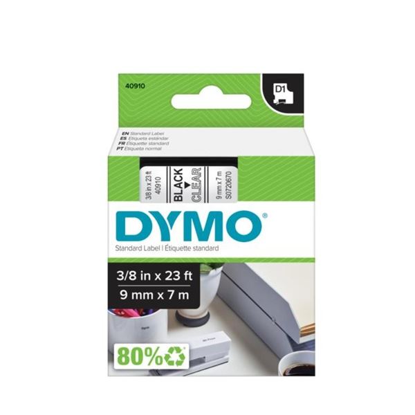 Schriftband D1 40910 tran/sw DYMO S0720670 9mm 7m