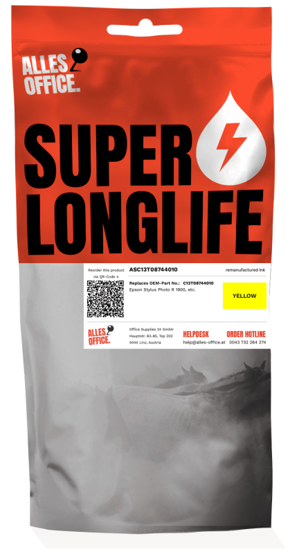 Superlonglife Epson C13T08744010 / T0874 Tinte gelb