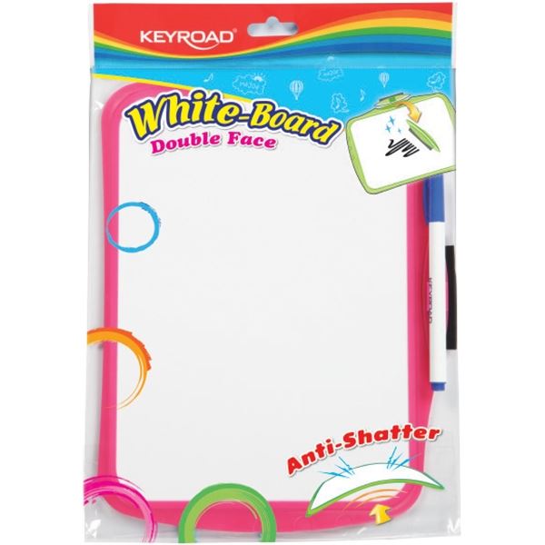 KEYROAD doppelseitig abwischbares Whiteboard, rosa