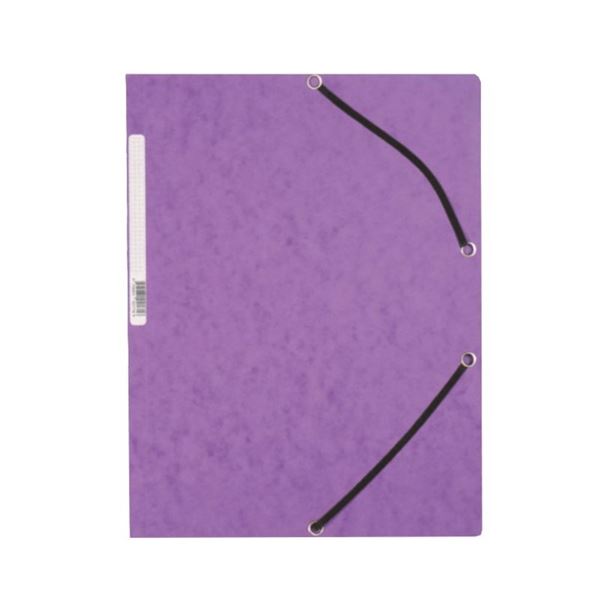 Plättchen mit Klappen und Gummiband. Q-Connect A4,lila,10 Stück