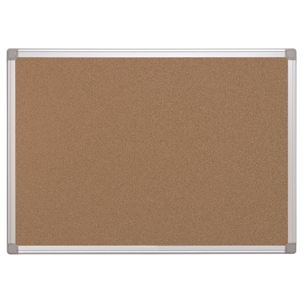 Q-Connect Korkplatte 90x60 cm, Aluminiumrahmen