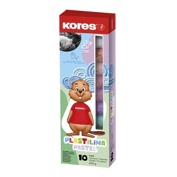 Kores Modelliermasse, 10 Pastellfarben, 200g