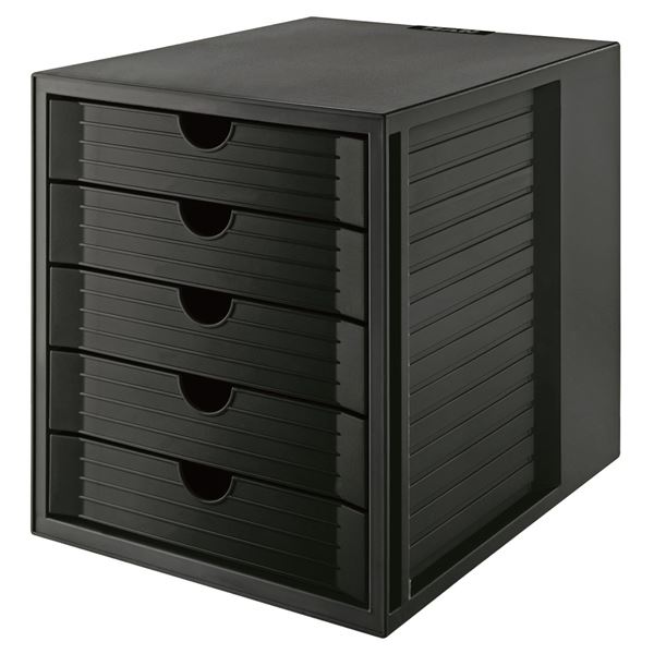Schubladenbox HAN Systembox, ECO, 5 Schubladen, schwarz