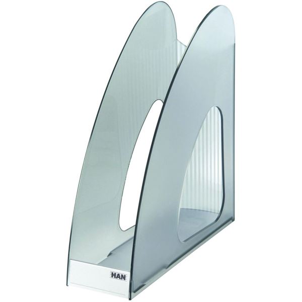 Zeitschriftenständer TWIN, transparent grau