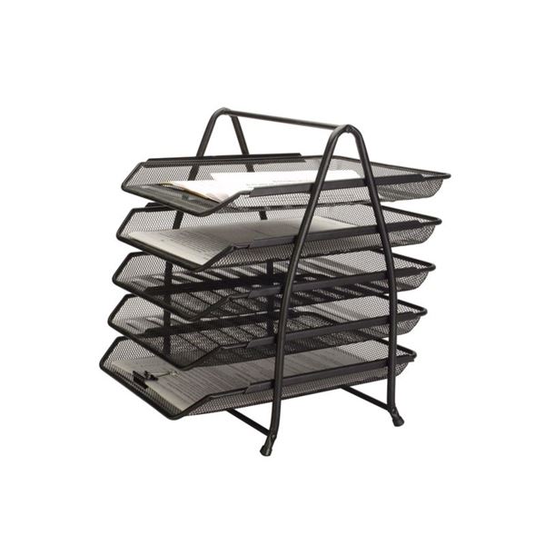 Drahtschubladen Q-Connect A4, schwarz, 5 Stück