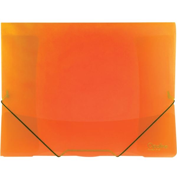 Aktenordner A4 Opaline Kunststoff, 3 Klappen mit Gummiband, orange
